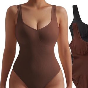 Women’s Sexy  Neck Sleeveless Underbust Detailing Ribbed Tank  Bodysuits Tops